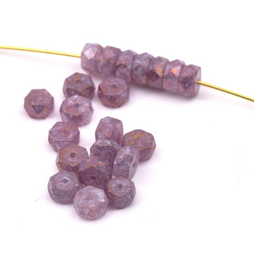 Buy Bohemian Luster faceted rondelle bead - Stone Pink 6x3mm - Hole: 1mm (50)