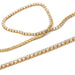 Rhinestone square zirconia crystals set in golden brass 1.7mm (10cm)
