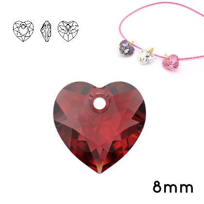 Crystal4You 6432 pendant COEUR Siam 8mm (2)