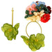 Olive acrylic petal earrings on 25mm golden steel hoops (1 pair)