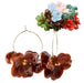 Cappuccino acrylic petal earrings on 25mm golden steel hoops (1 pair)