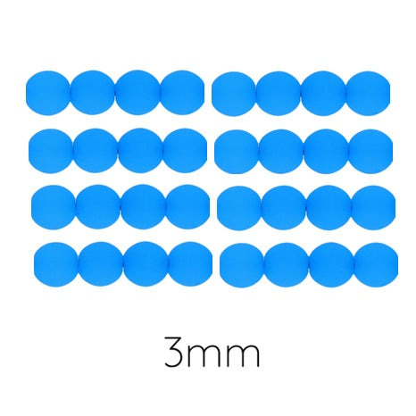 Buy Czech Glass Round Beads fluo Neon electric blue 3mm (30)