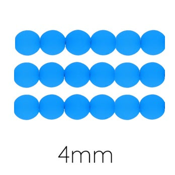 Buy Czech Glass Round Beads fluo Neon electric blue 4mm (50)