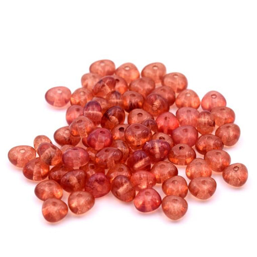 Baroque rondelle Czech beads Rose Gold Topaz - 4-6mm (10g)