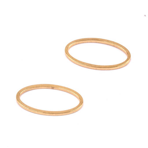 Oval connector Golden stainless steel 15x9mm (2)