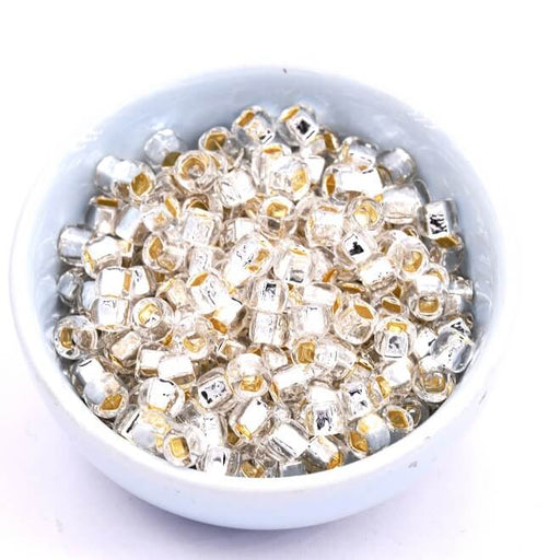 Buy cc21 - Toho 3/0 Square Hole Round beads - Silver Lined Crystal (10g)