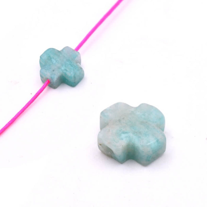 Amazonite cross bead 8mmx3mm - Hole: 1.1mm (1)