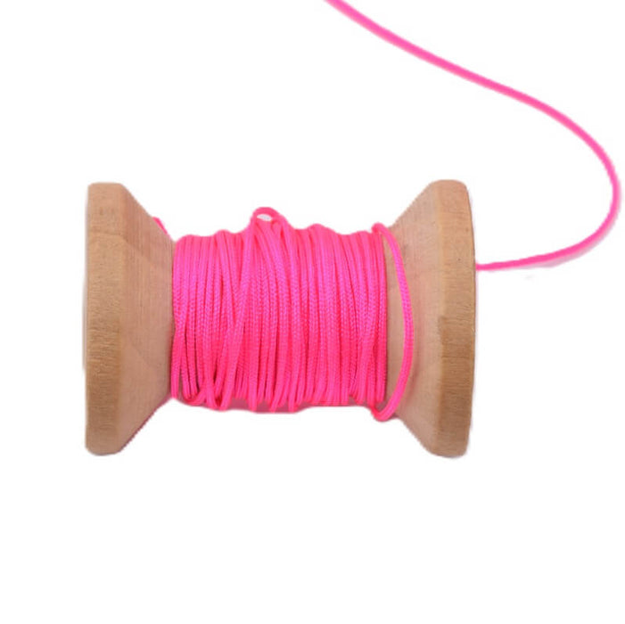 Neon pink braided nylon cord - 0.4mm (5m)