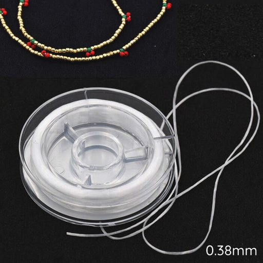 Flat stretch elastic cord White 0.38mm - 10m Spool (1)