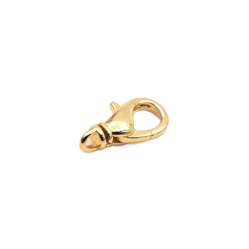 Buy Swivel Lobster Clasp - 14mm Golden Brass - Hole: 1.2mm (1)