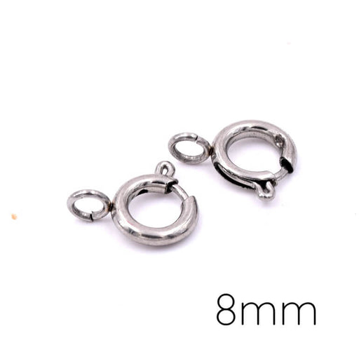 Round Spring Clasps 8mm Stainless Steel (2)