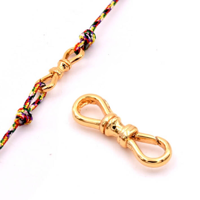 Hook clasp - golden brass - 16x5mm (1)