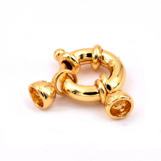Buoy clasp round golden brass -15mm (1)