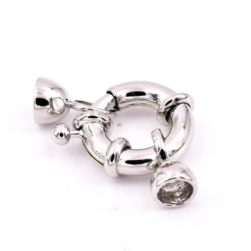 Round platinum brass buoy clasp - 15mm (1)