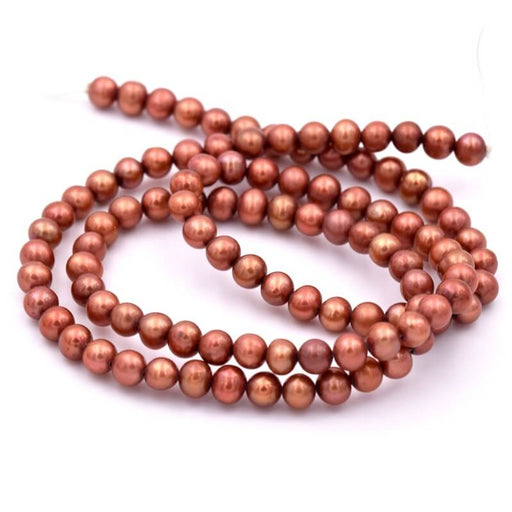 Freshwater pearl Round coppery brown - 4.5-5mm (1 strand - 40cm)