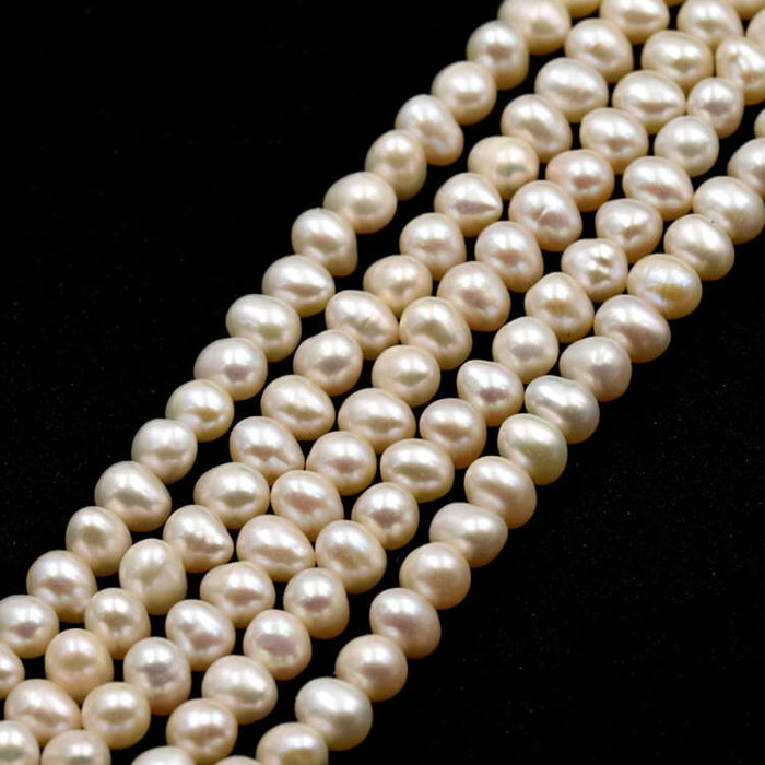 Freshwater Pearl White Potato - 5-5.5mm (1 strand-40cm)