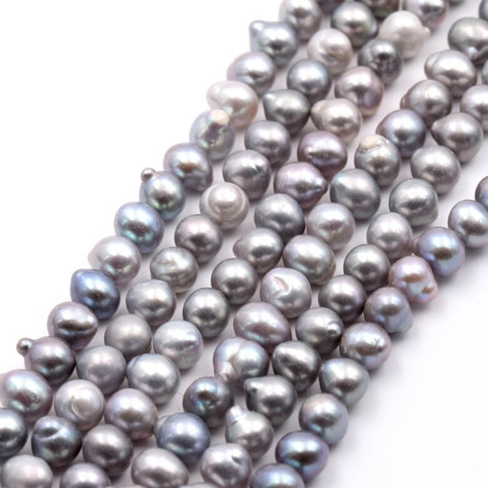 Baroque Potato Freshwater Pearl - Light Gray - 6-6.5mm (1 strand-40cm)