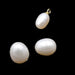 White oval freshwater pearls - half-drilled - 9x7mm - Hole: 0.9mm (2)