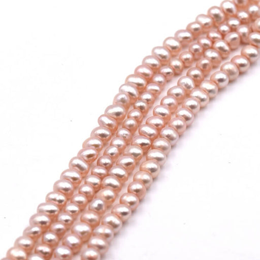 Freshwater pearl round potatoe silk pink - 3.5-4mm (1 Strand-37cm)