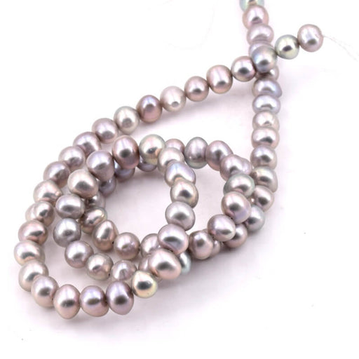 Buy Freshwater pearl potatoe Light gray 6-6.5mm (1 strand-40cm)