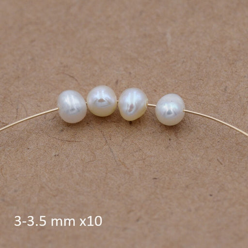 White potatoe freshwater pearl 3-3.5mm (10)