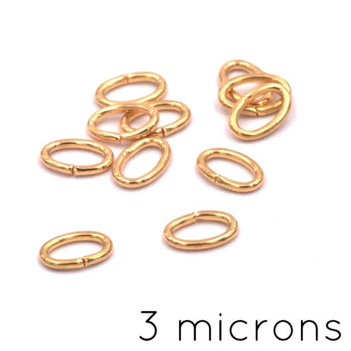 Oval jump ring gold plated 3 microns - 4x2.8x0.7mm (10)