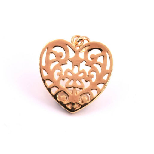 Baroque openwork heart pendant gold plated 3 microns 17x15mm (1)