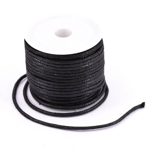 Buy Black waxed cotton cord - 2mm (9m reel)