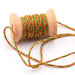 Braided cotton cord Green red yellow - 1mm (3m)