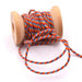 Braided cotton cord blue orange red - 1mm (3m)