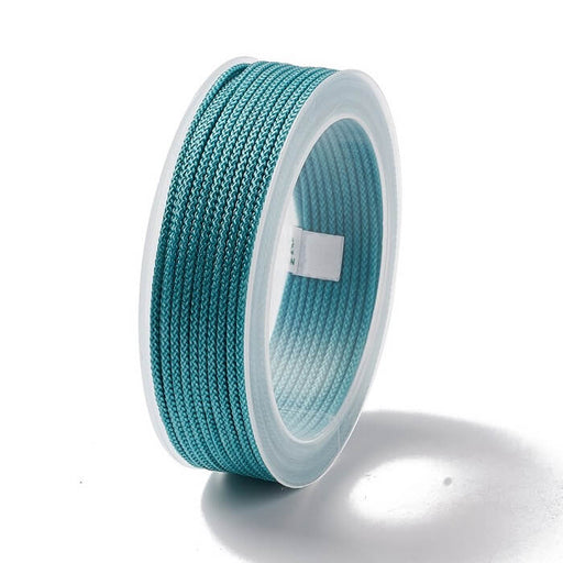 Braided silky nylon cord Turquoise green 1.5mm - 20m spool (1)