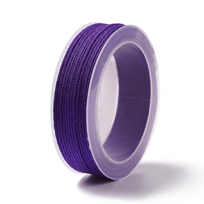 Braided silky nylon cord Purple 1.5mm - 20m spool (1)
