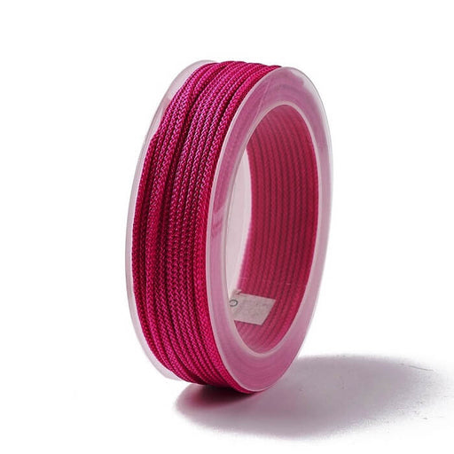 Braided silky nylon cord Fuschia purple 2mm - 12m spool (1)