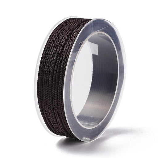 Buy Braided silky nylon cord Brown 1.5mm - 20m spool (1)