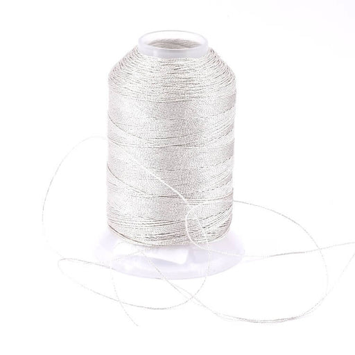 Buy Metallic wire and polyester Silver colored cord 0.6mm (5m)