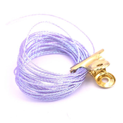 Metallic wire and iridescent purple polyester cord AB 1mm (3m)