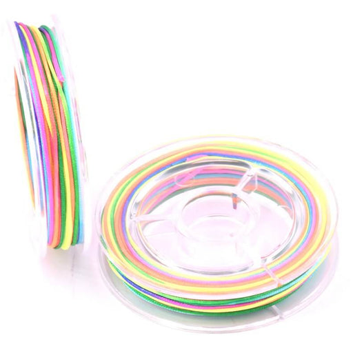 Braided nylon cord in flash neon color mixes 0.8mm - 8m spool (1)