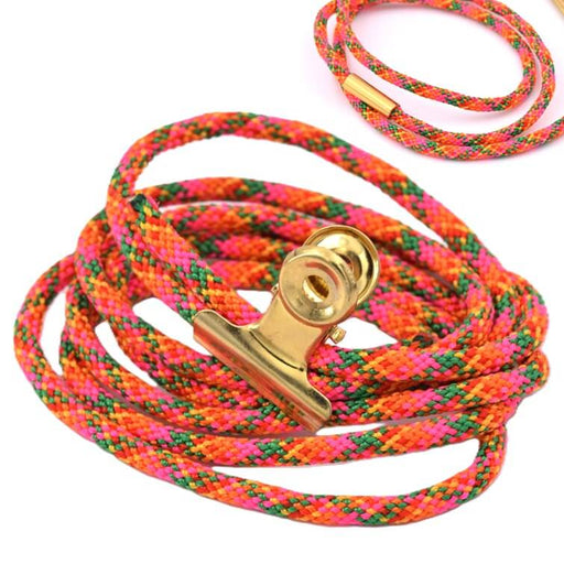 Pink, green, orange paracord braided polyester cord 3mm - 1m