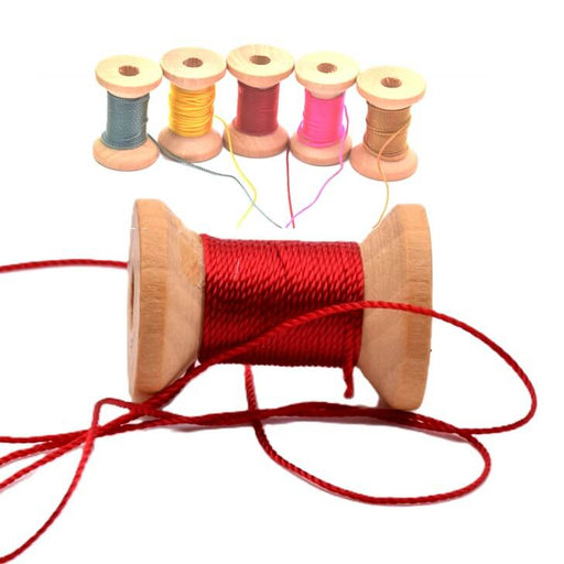 Twisted silky polyester cord - red 1mm (5m)