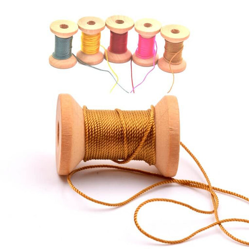Twisted silky polyester cord - bronze gold 1mm (5m)