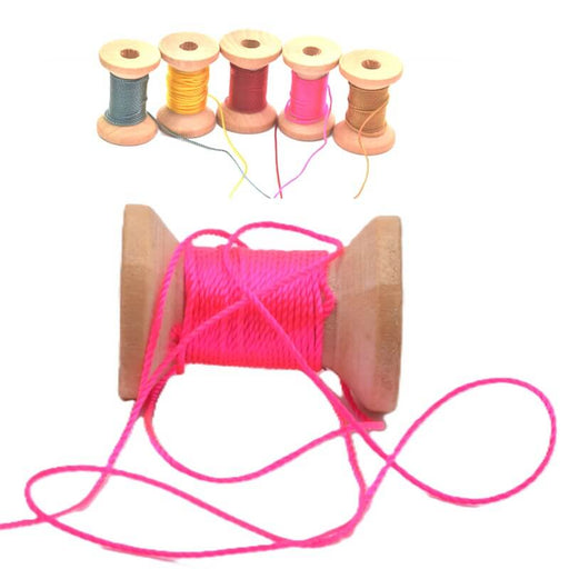 Twisted silky polyester cord - neon pink 1mm (5m)