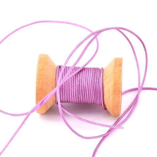 Mauve-purple braided polyester cord - 0.8mm (5m)
