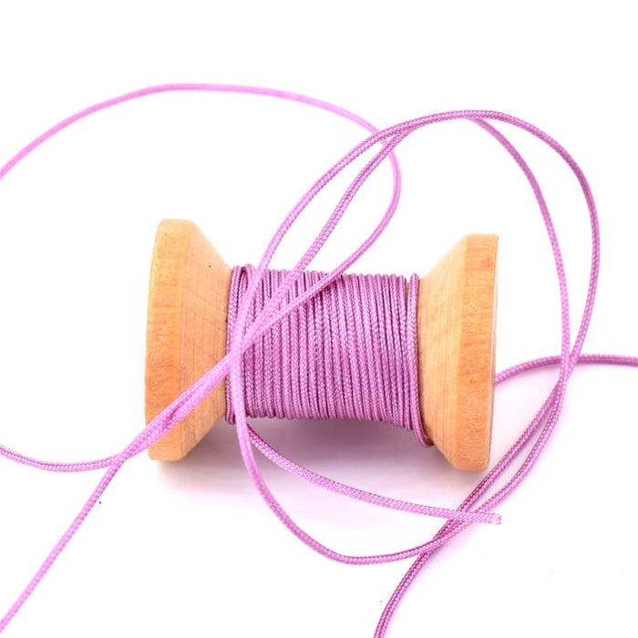 Mauve-purple braided polyester cord - 0.8mm (5m)
