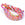 Beads wholesaler Polyester braided cord - 4mm pink white blue and yellow (50cm)