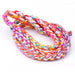 Polyester braided cord - 4mm pink white blue and yellow (50cm)