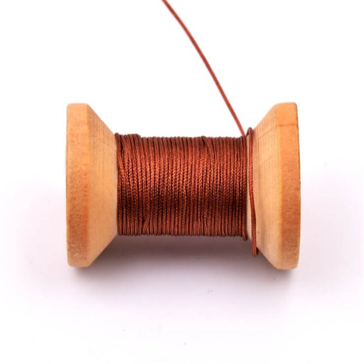 Copper brown braided nylon cord - 0.4mm (5m)