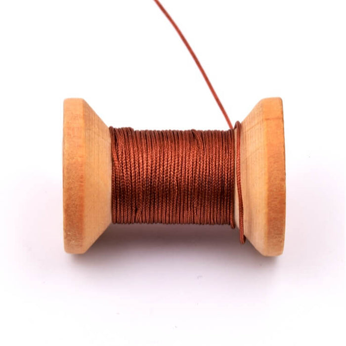 Copper brown braided nylon cord - 0.4mm (5m)