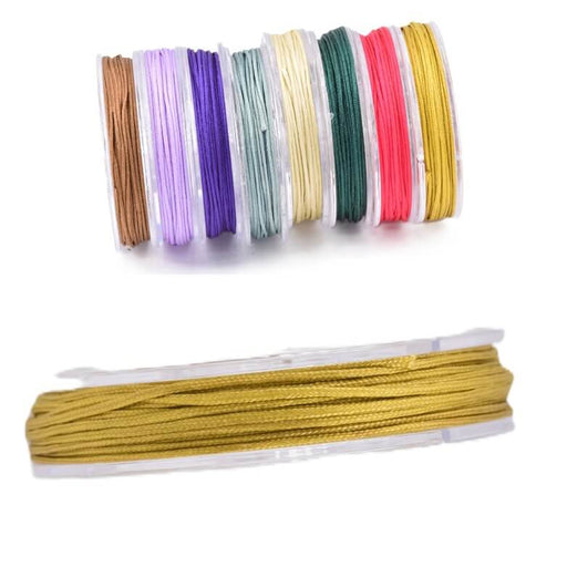 Braided Nylon Cord - 0.8mm - Ochre Bronze - 8m Spool (1)