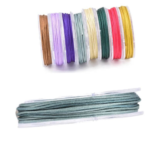 Braided Nylon Cord - 0.8mm - Verdigris Green - 8m Spool (1)