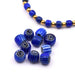 Millefiori blue barrel tube bead 6-7x5-6mm - hole: 1mm (10)